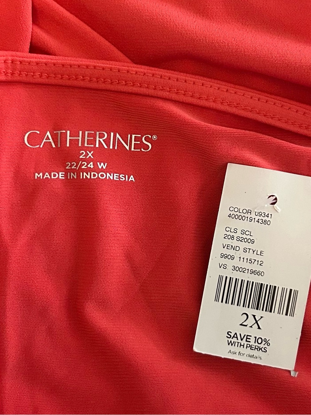 NWT Catherine’s Crisscrossed Sleeveless Tank Top Women’s 2X 22/24 Coral Orange - Picture 5 of 6
